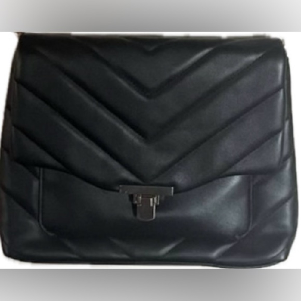 A New Day Black Quilted Shoulder Bag with zipper closure. New without tags. - Picture 6 of 11